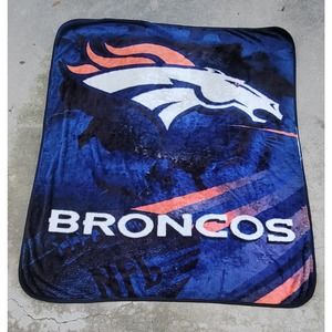 Vtg Denver Broncos Large Blanket NFL